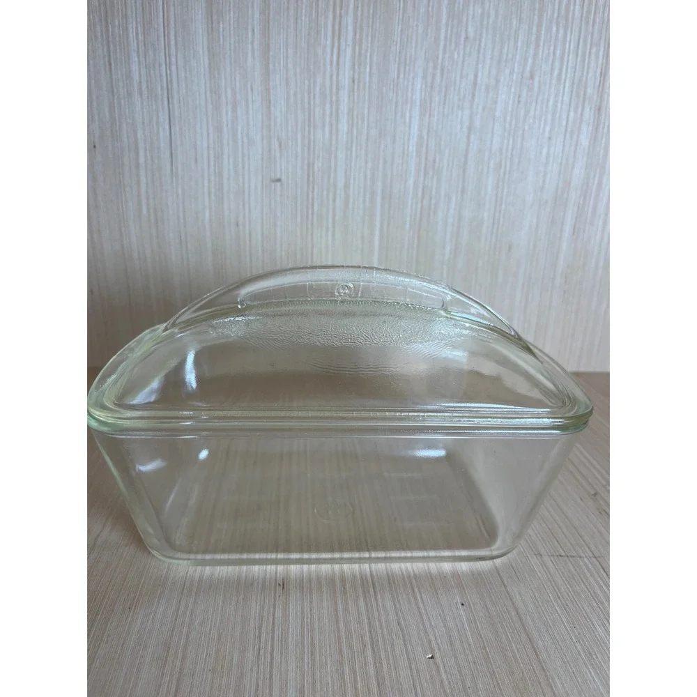 Vintage Westinghouse Clear Glass Refrigerator Dish with Lid Rectangular Storage